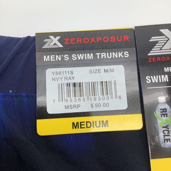 Zeroxposur Mens Swim Trunks Navy Ray Size Medium NWT - Picture 6 of 12